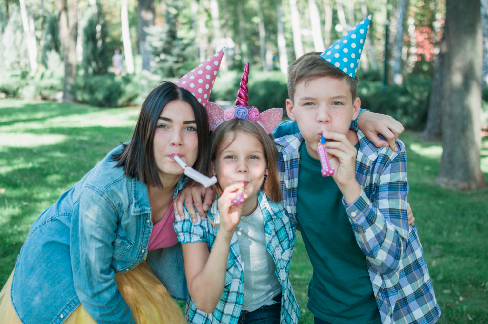 Children enjoying memorable moments at an adventure park birthday party in Abu Dhabi, with thrilling activities and party entertainment.