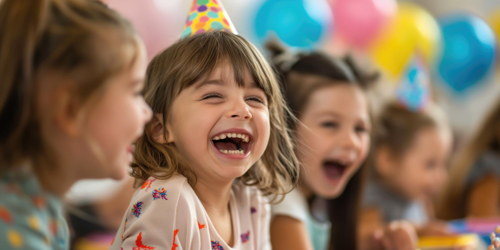 Kids in Abu Dhabi enjoying educational and fun birthday themes like space exploration and fossil digging.