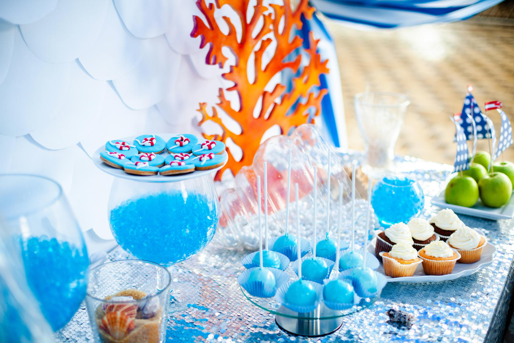 Under the sea-themed birthday party in Abu Dhabi with ocean crafts, marine life games, and sea-themed snacks